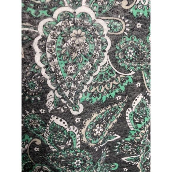 LuLaRoe Sarah Gray Green Paisley Linen Blend Long Cardigan Duster Small - Picture 3 of 5